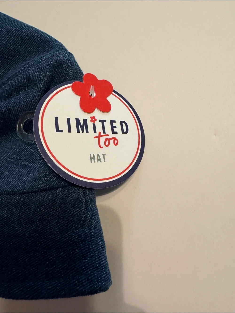 Limited Too Dark Blue Denim Bucket Hat with Rhinestones